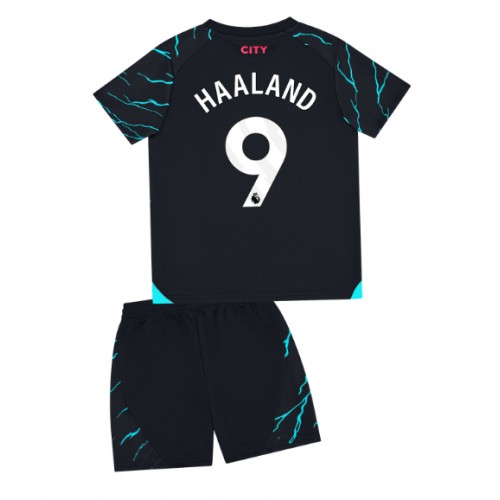 Manchester City Erling Haaland #9 Rezervni Dres za djecu 2023-24 Kratak Rukav (+ Kratke hlače)